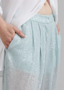 Rotate Transparent Sequin Low Waist Pants