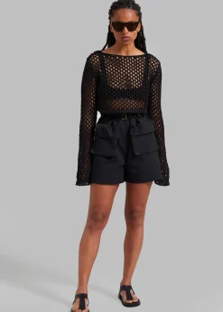 Safa Crochet Open-Knit Top