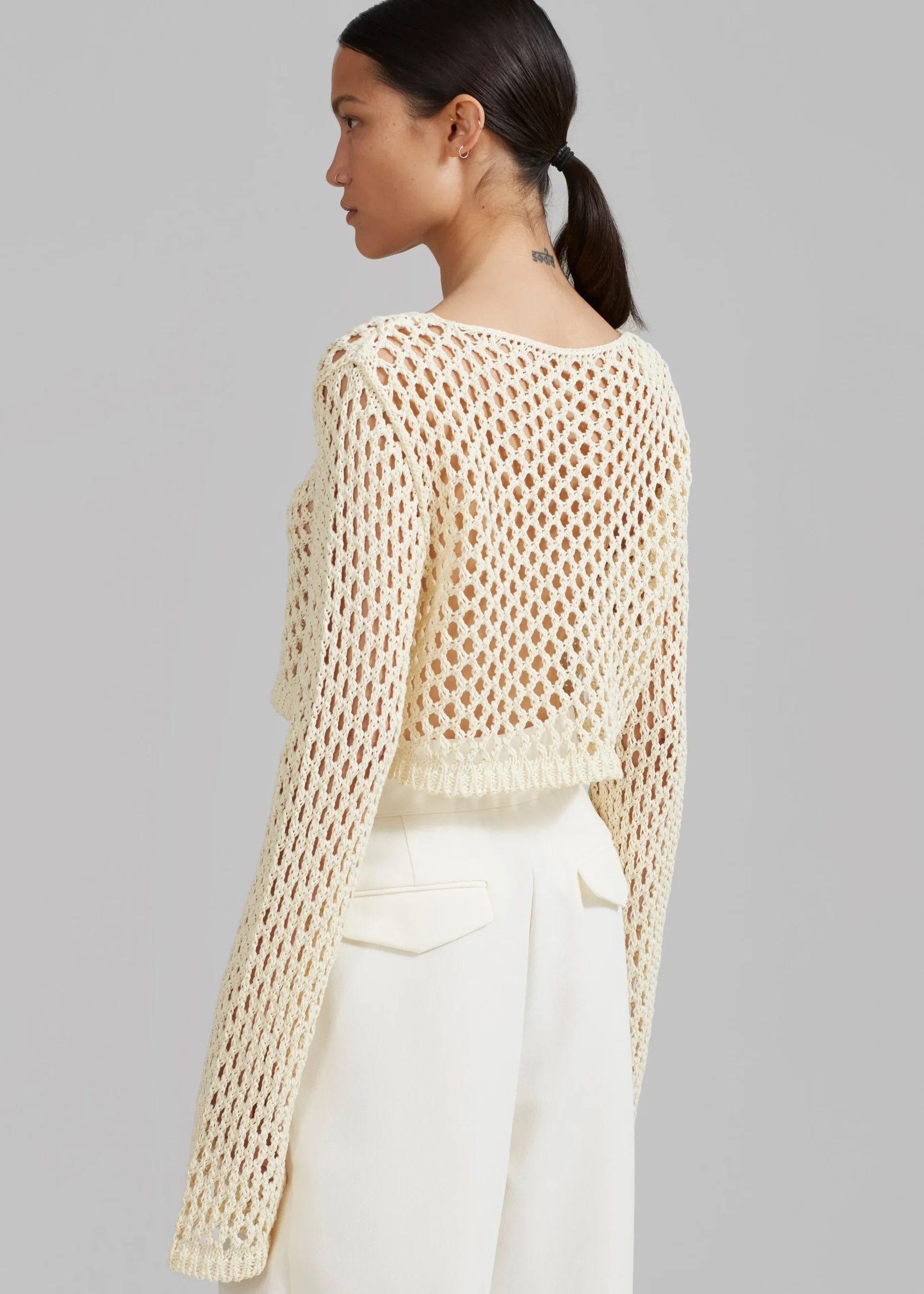 Safa Crochet Open-Knit Top