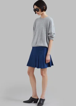 Sase Pleated Denim Skirt