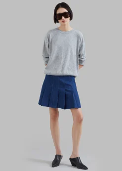 Sase Pleated Denim Skirt