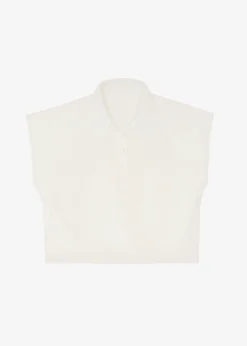 Serena Polo Padded Shoulders Boxy Top
