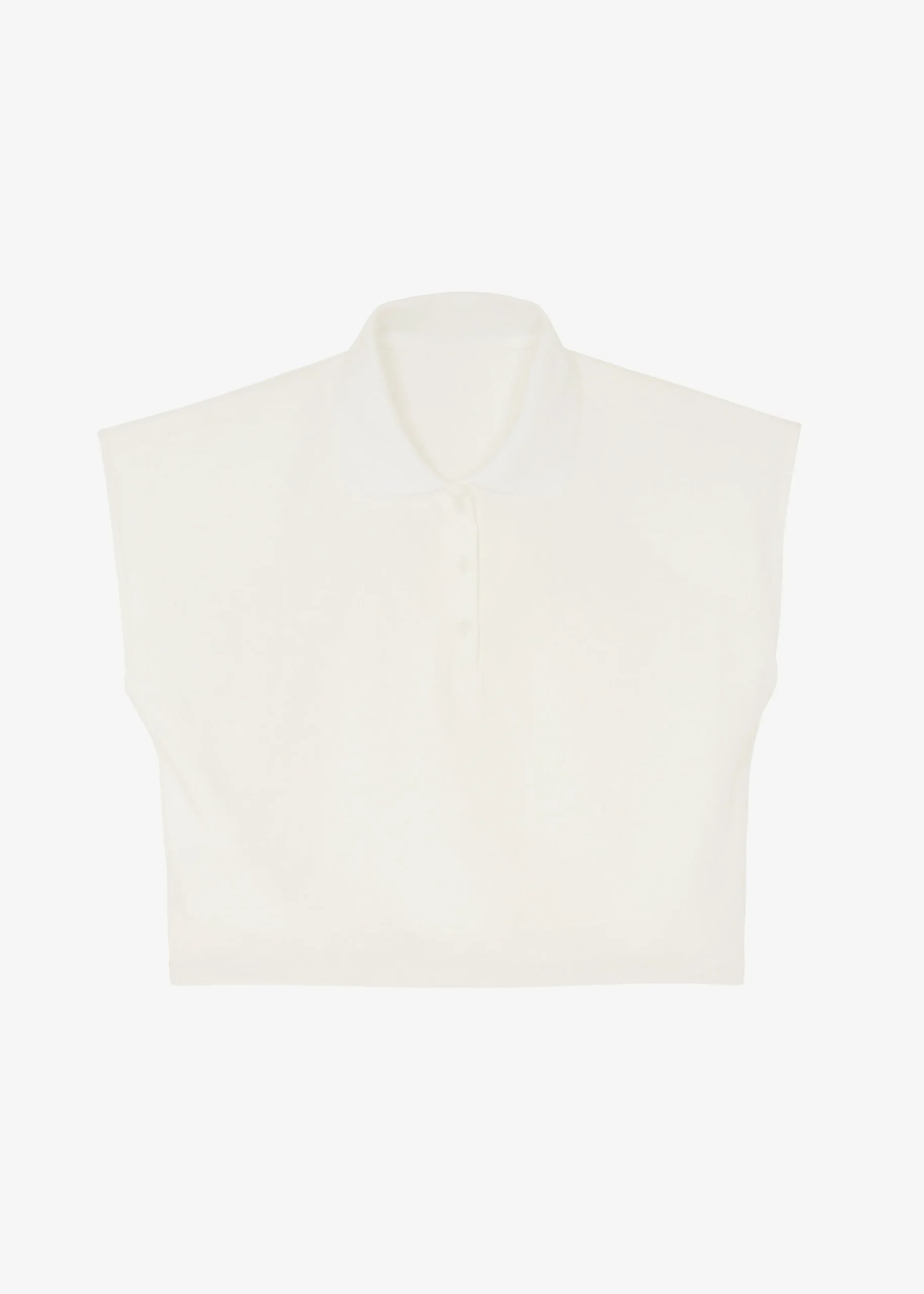 Serena Polo Padded Shoulders Boxy Top