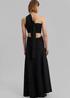 Sid Neigum Knit One-Shoulder Strap Dress W Hardware Detail