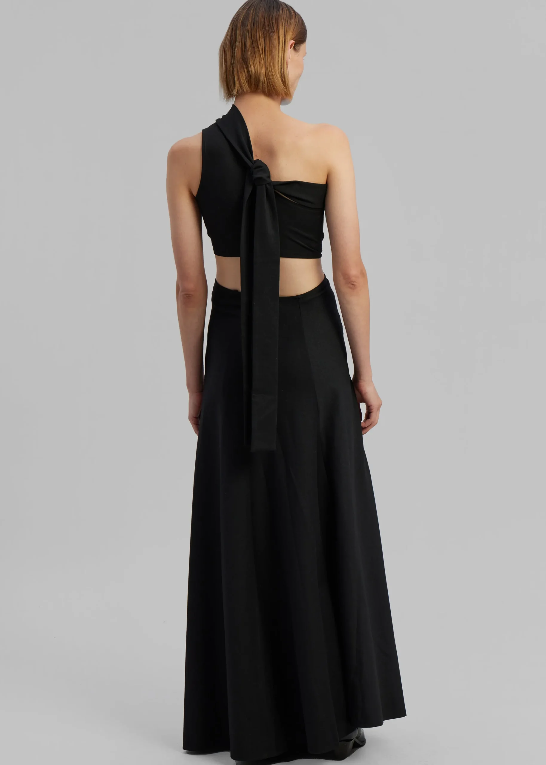 Sid Neigum Knit One-Shoulder Strap Dress W Hardware Detail