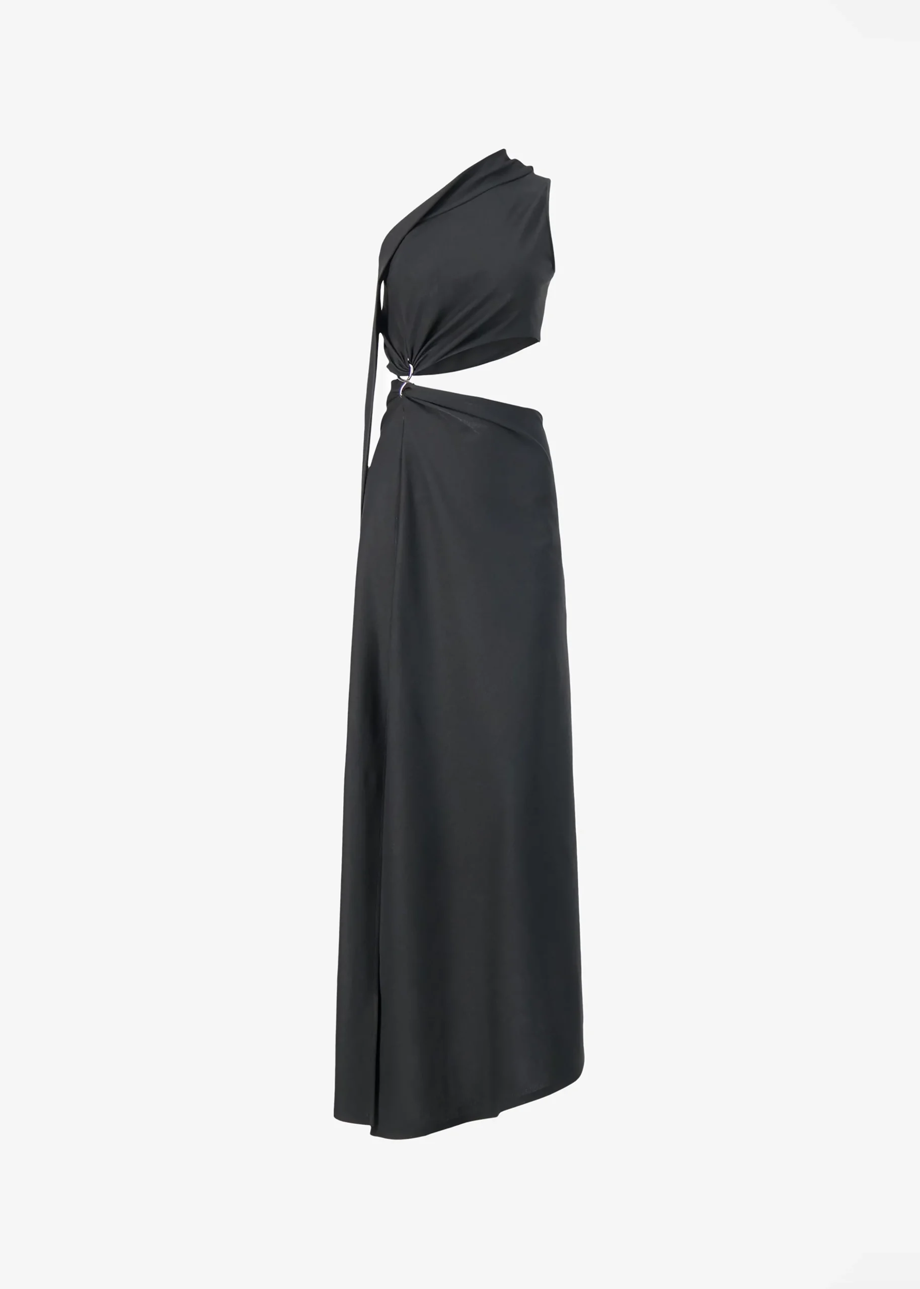 Sid Neigum Knit One-Shoulder Strap Dress W Hardware Detail