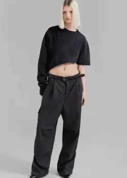 Soili Asymmetric Cropped Knit Top