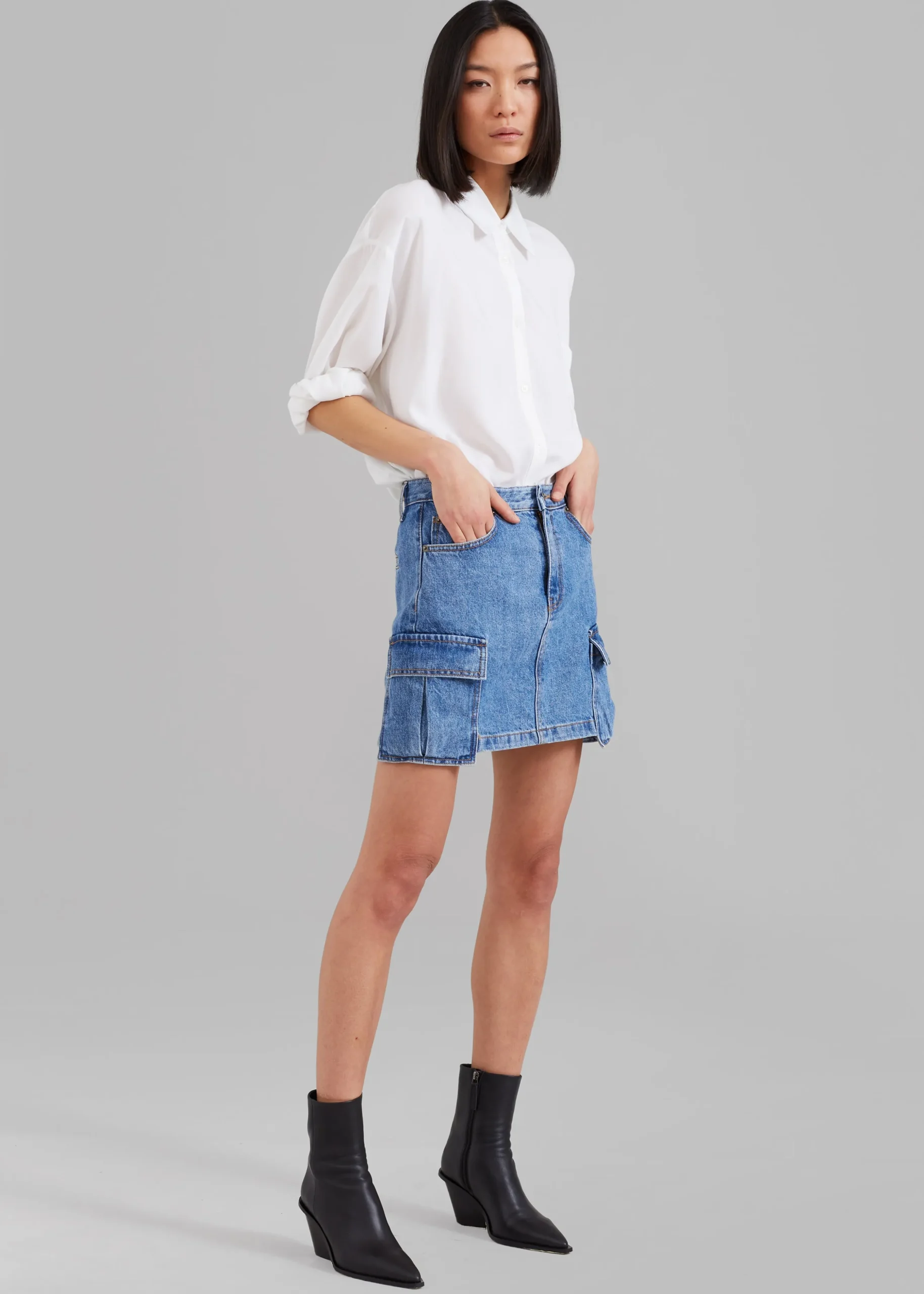 Taylor Denim Cargo Skirt