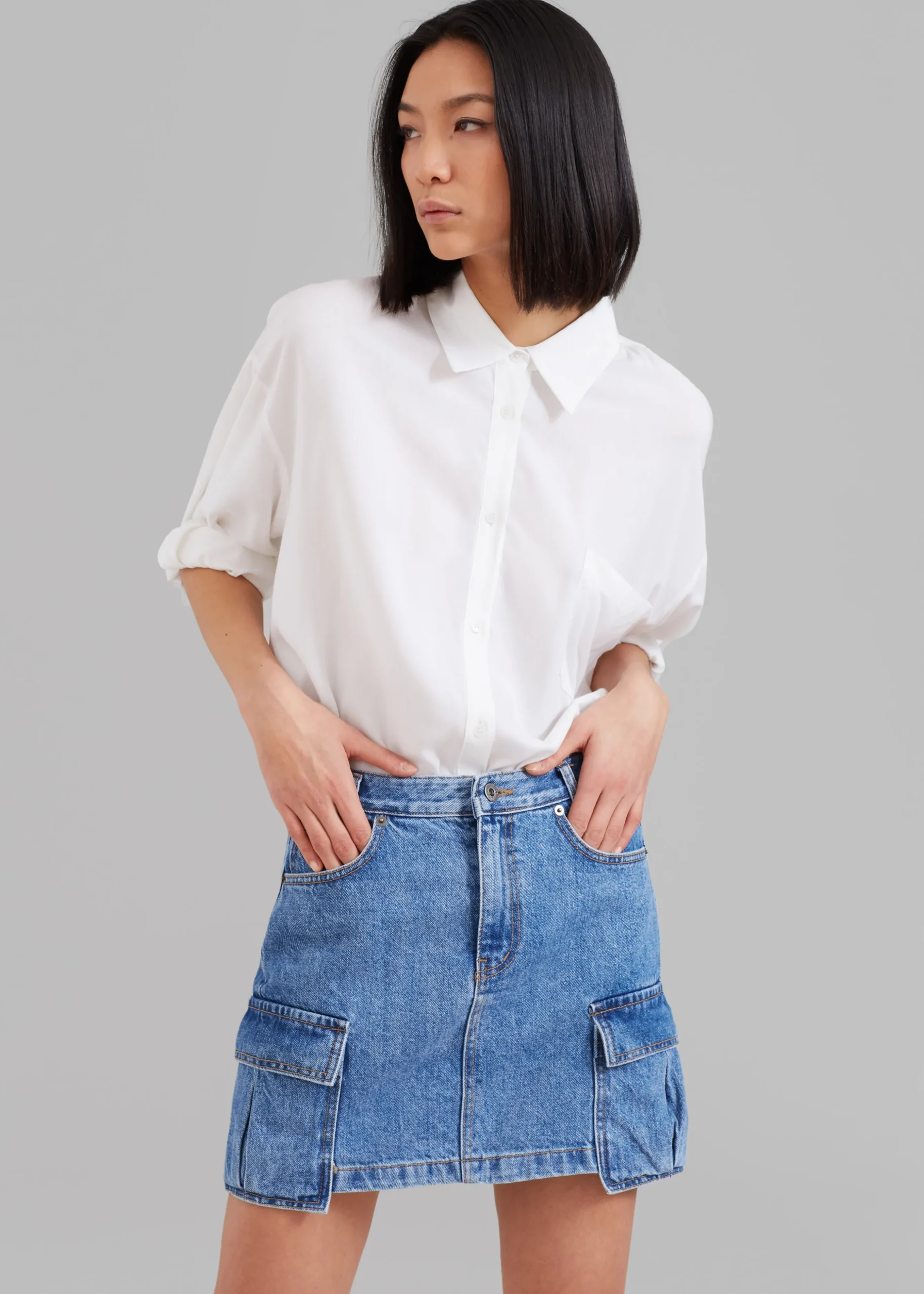 Taylor Denim Cargo Skirt