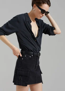 Taylor Denim Cargo Skirt