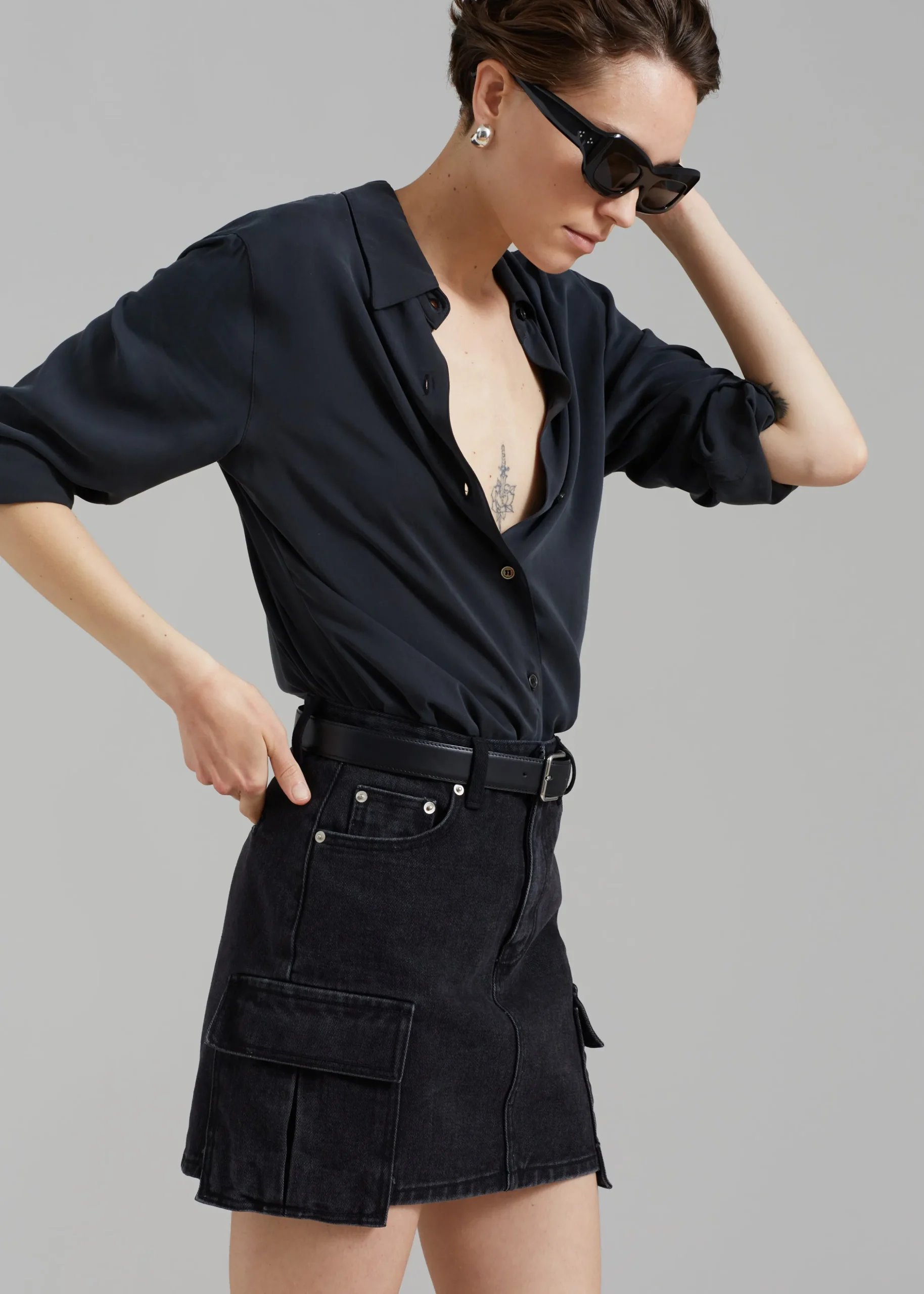 Taylor Denim Cargo Skirt