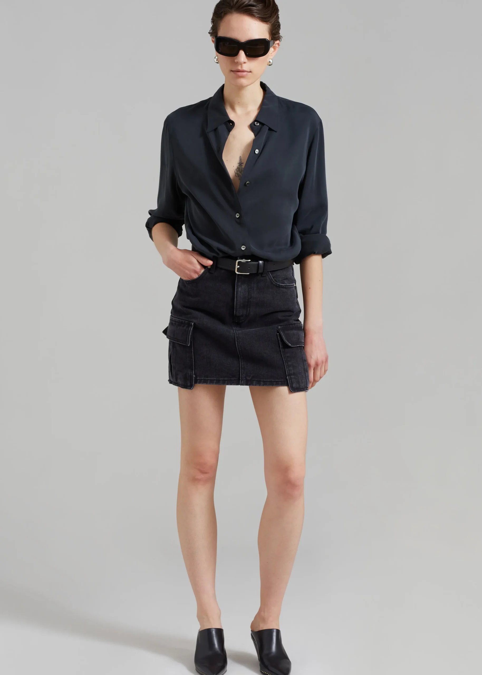 Taylor Denim Cargo Skirt