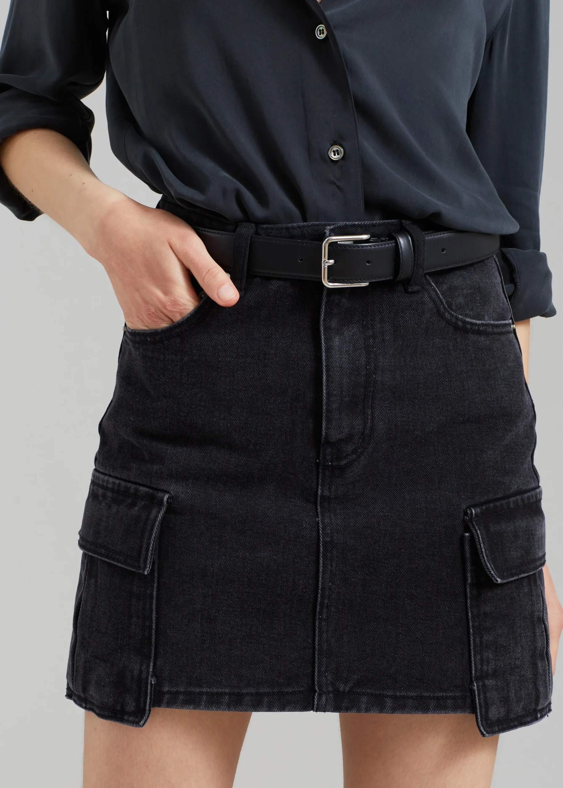Taylor Denim Cargo Skirt