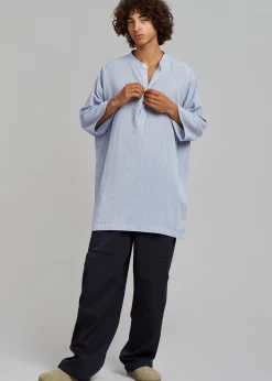 Teo Oversized Collarless Shirt