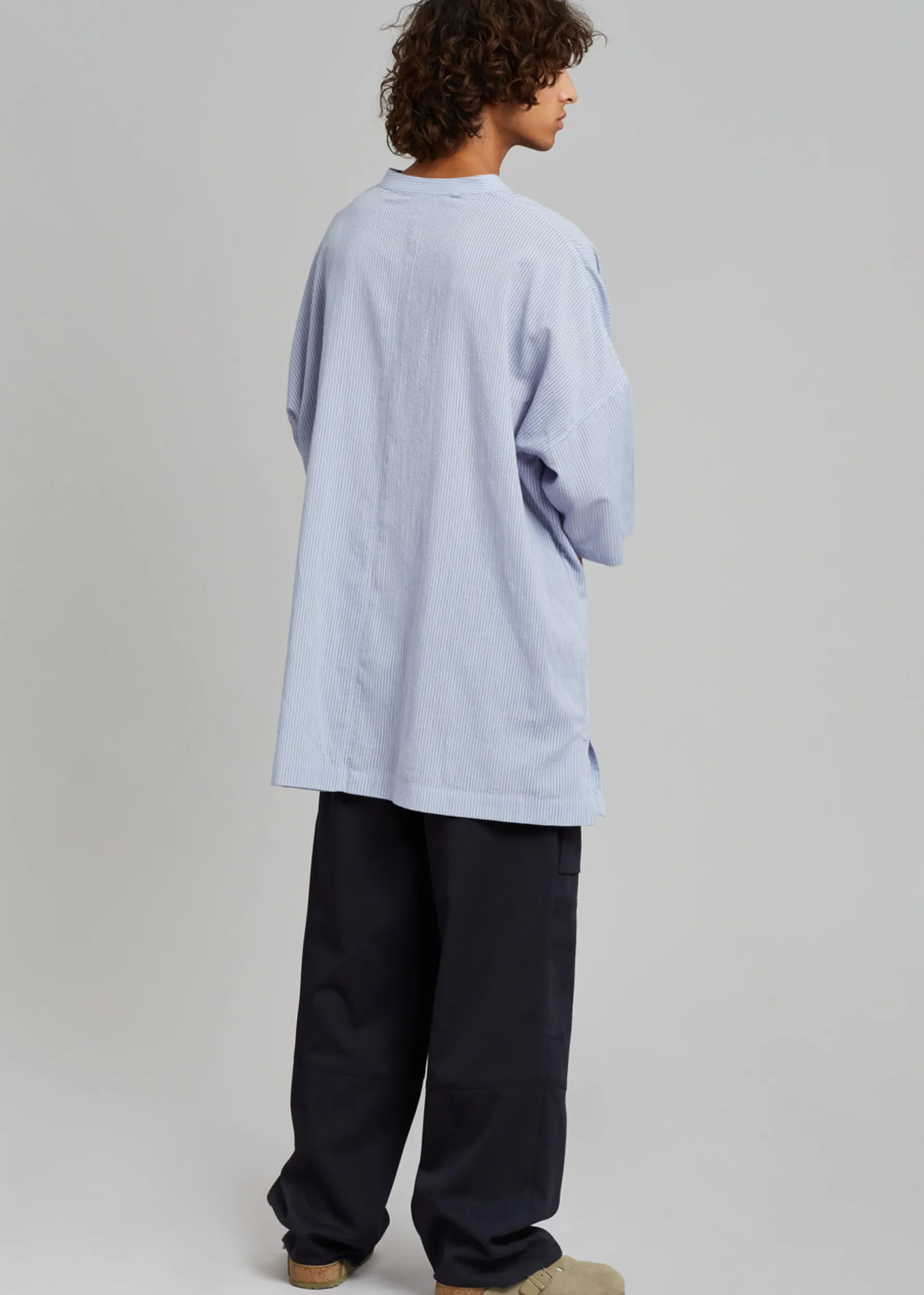 Teo Oversized Collarless Shirt