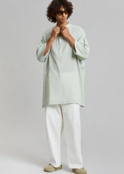 Teo Oversized Collarless Shirt