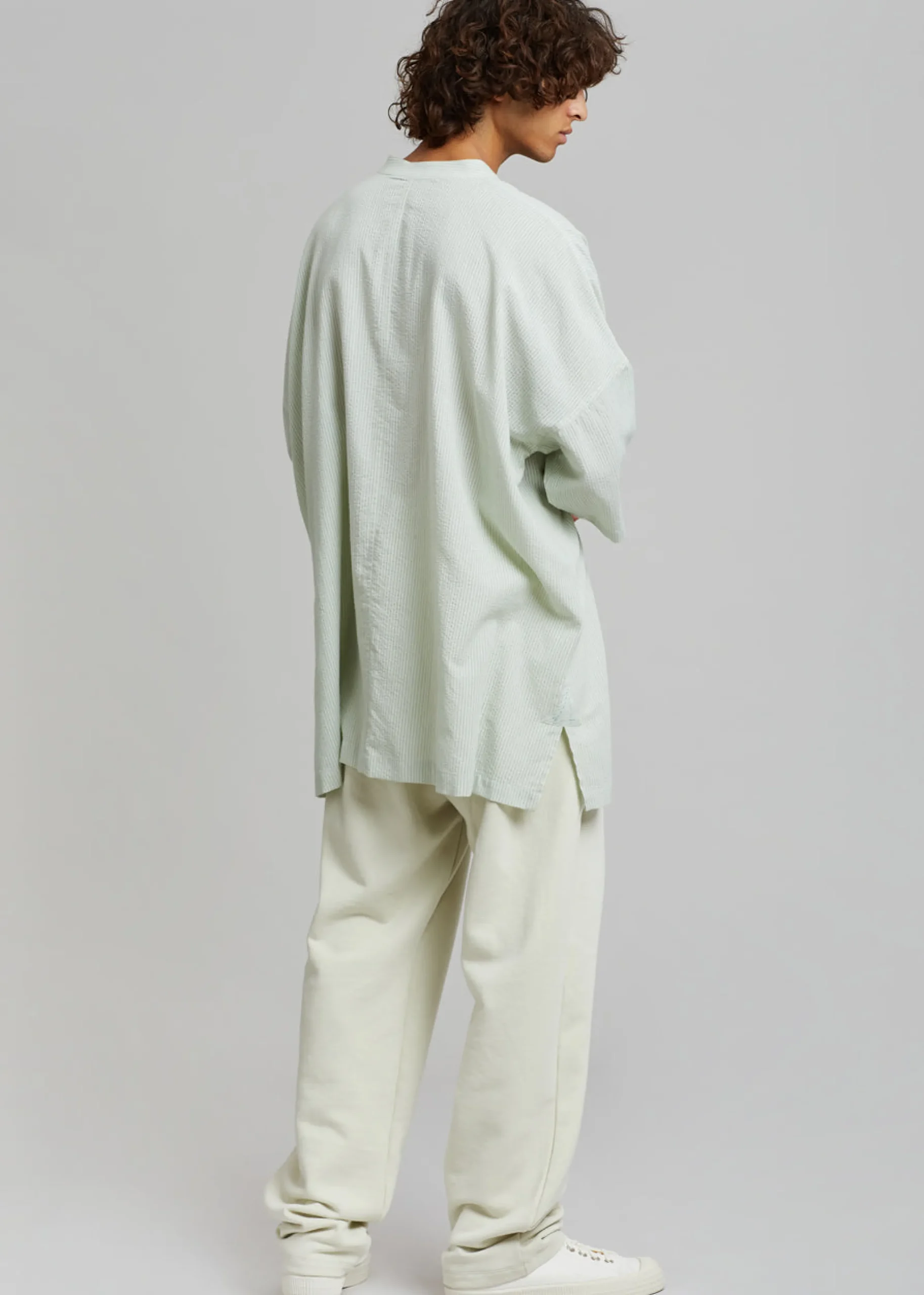 Teo Oversized Collarless Shirt