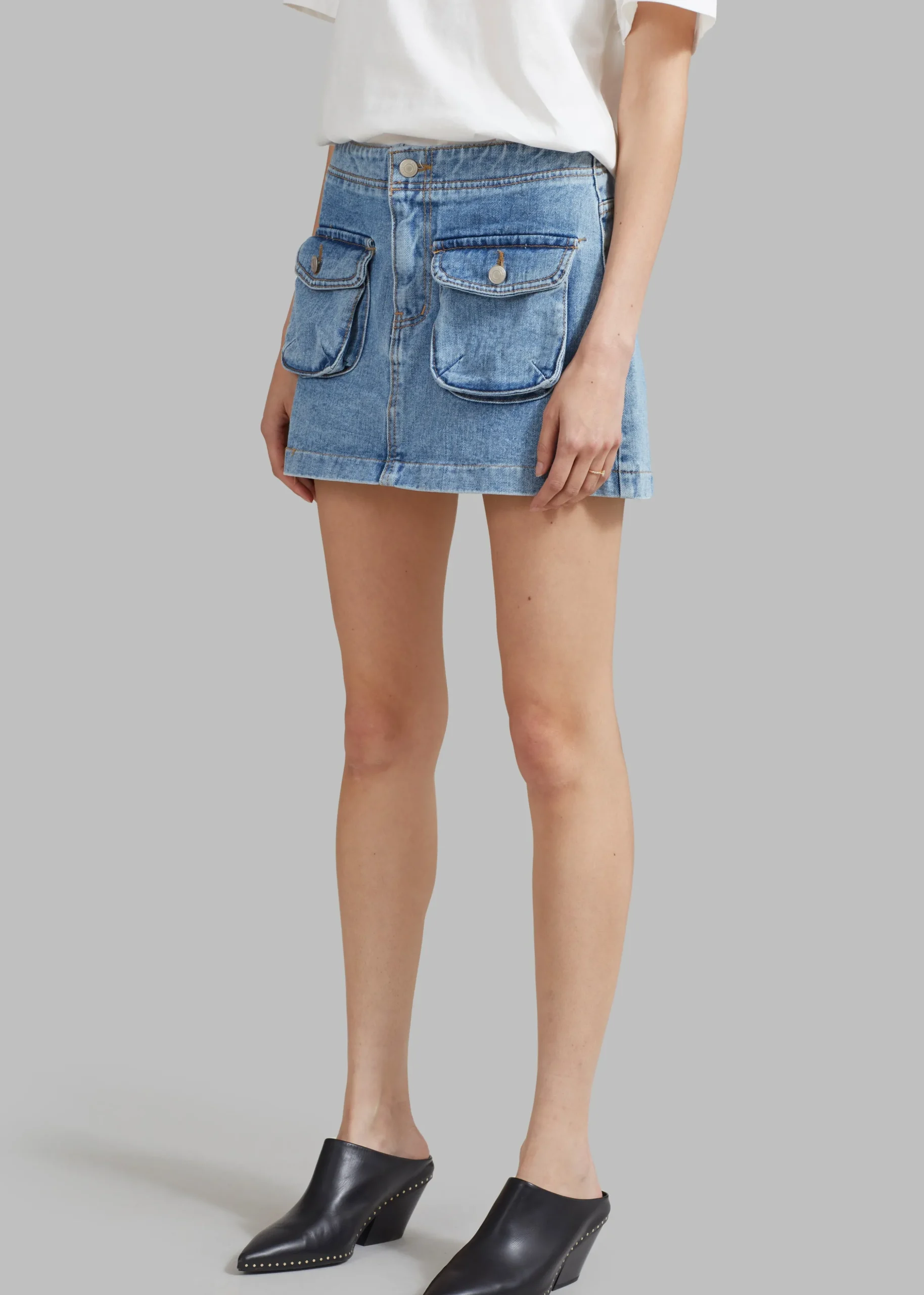 Thela Pocket Denim Skirt