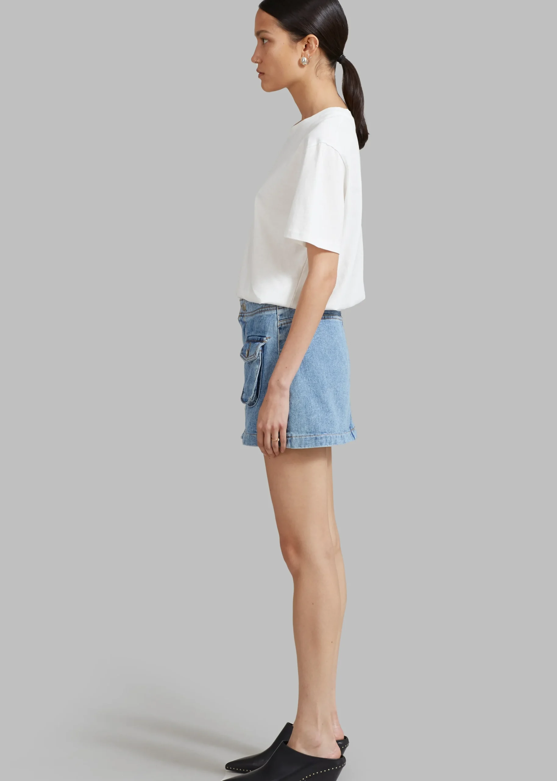 Thela Pocket Denim Skirt
