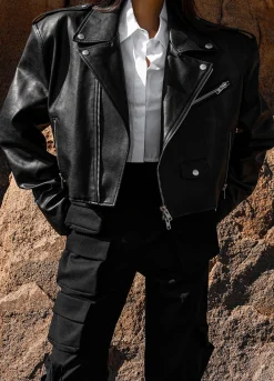 Tidus Cropped Biker Jacket