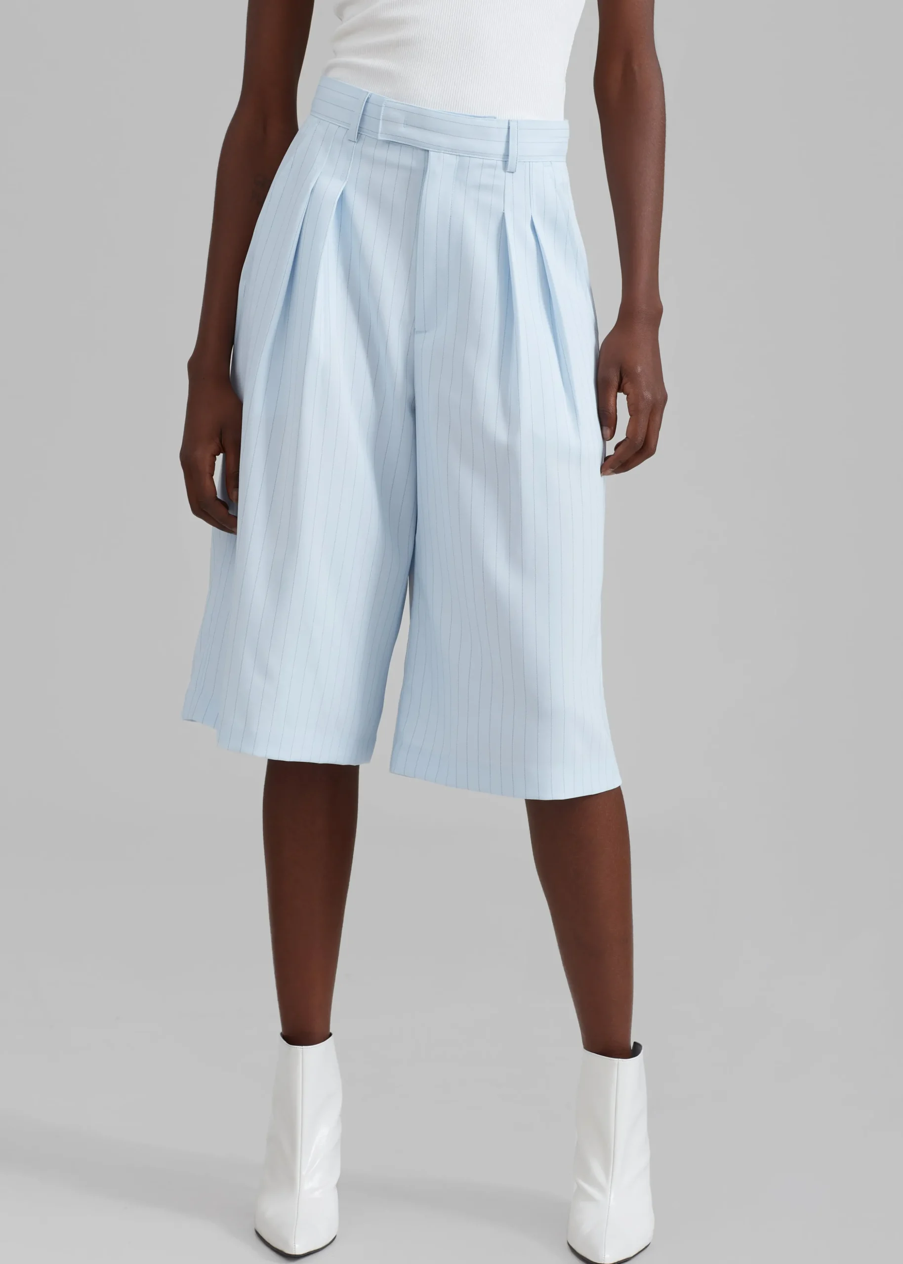 Vivian Fluid Pleated Bermuda Shorts