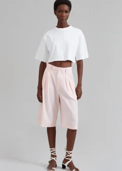 Vivian Fluid Pleated Bermuda Shorts