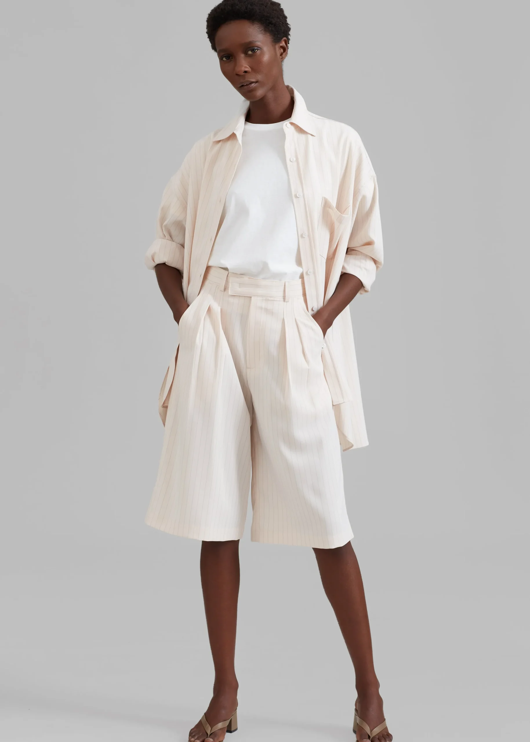 Vivian Fluid Pleated Bermuda Shorts