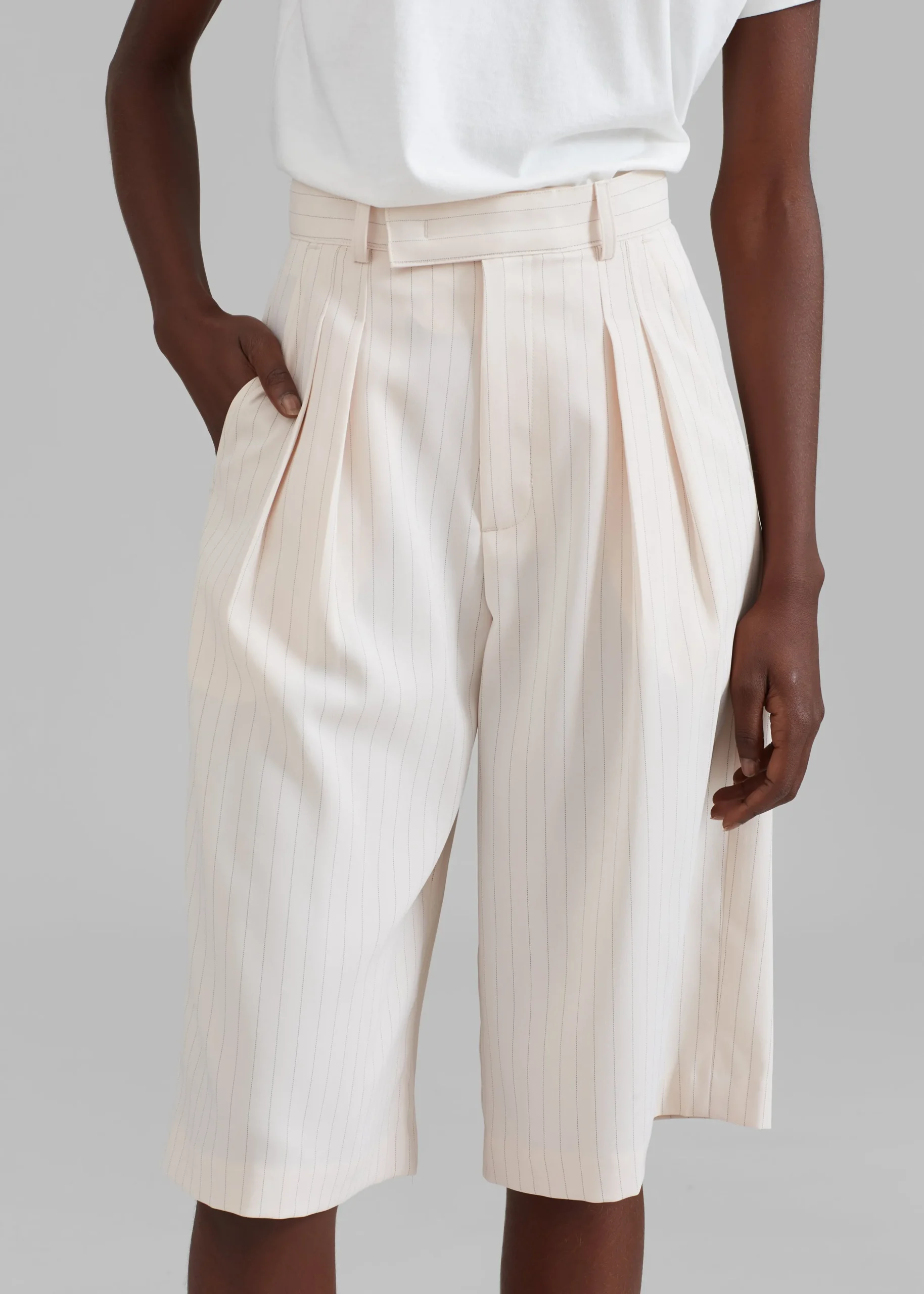 Vivian Fluid Pleated Bermuda Shorts