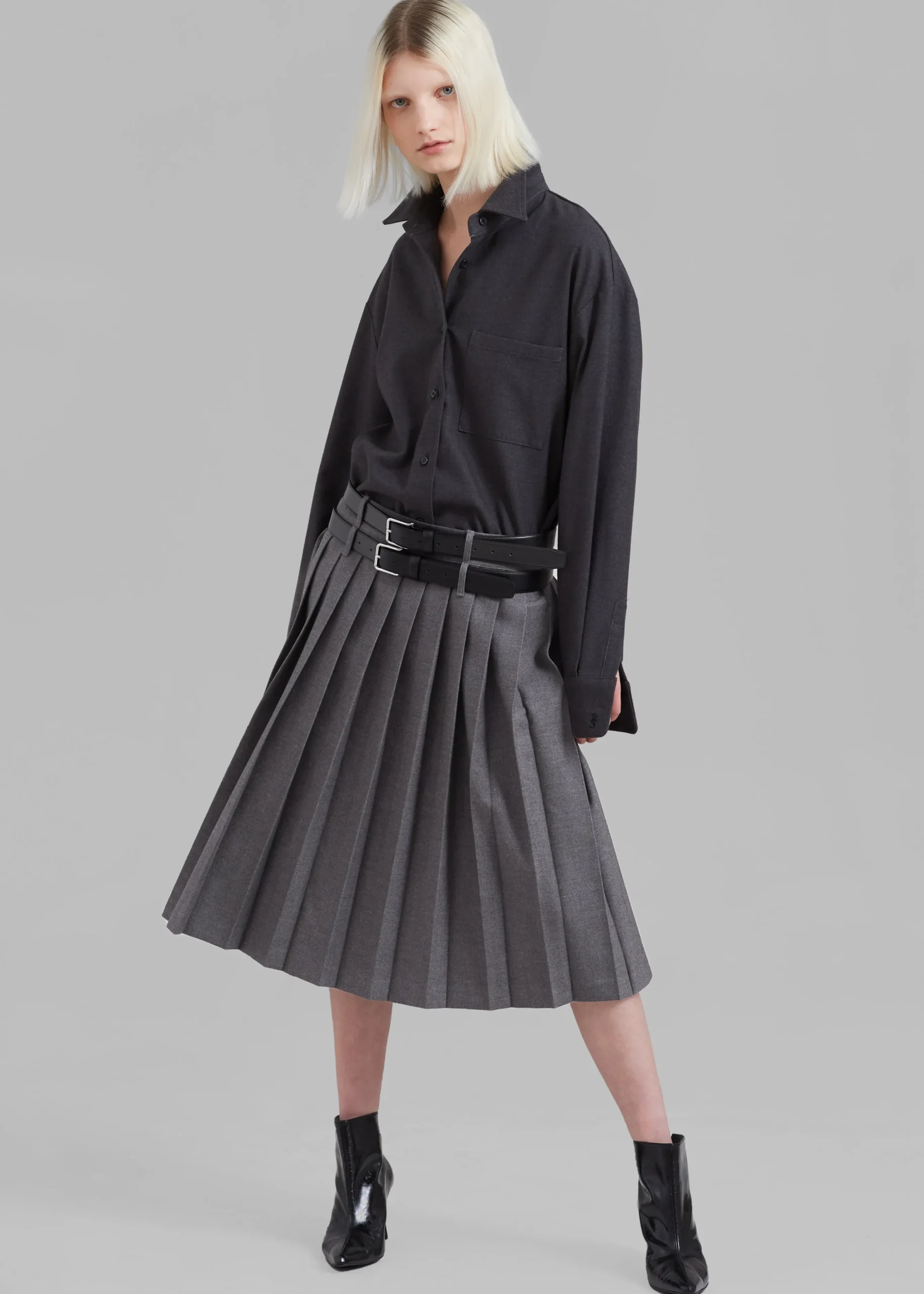 Wednesday Belted Pleated Skirt