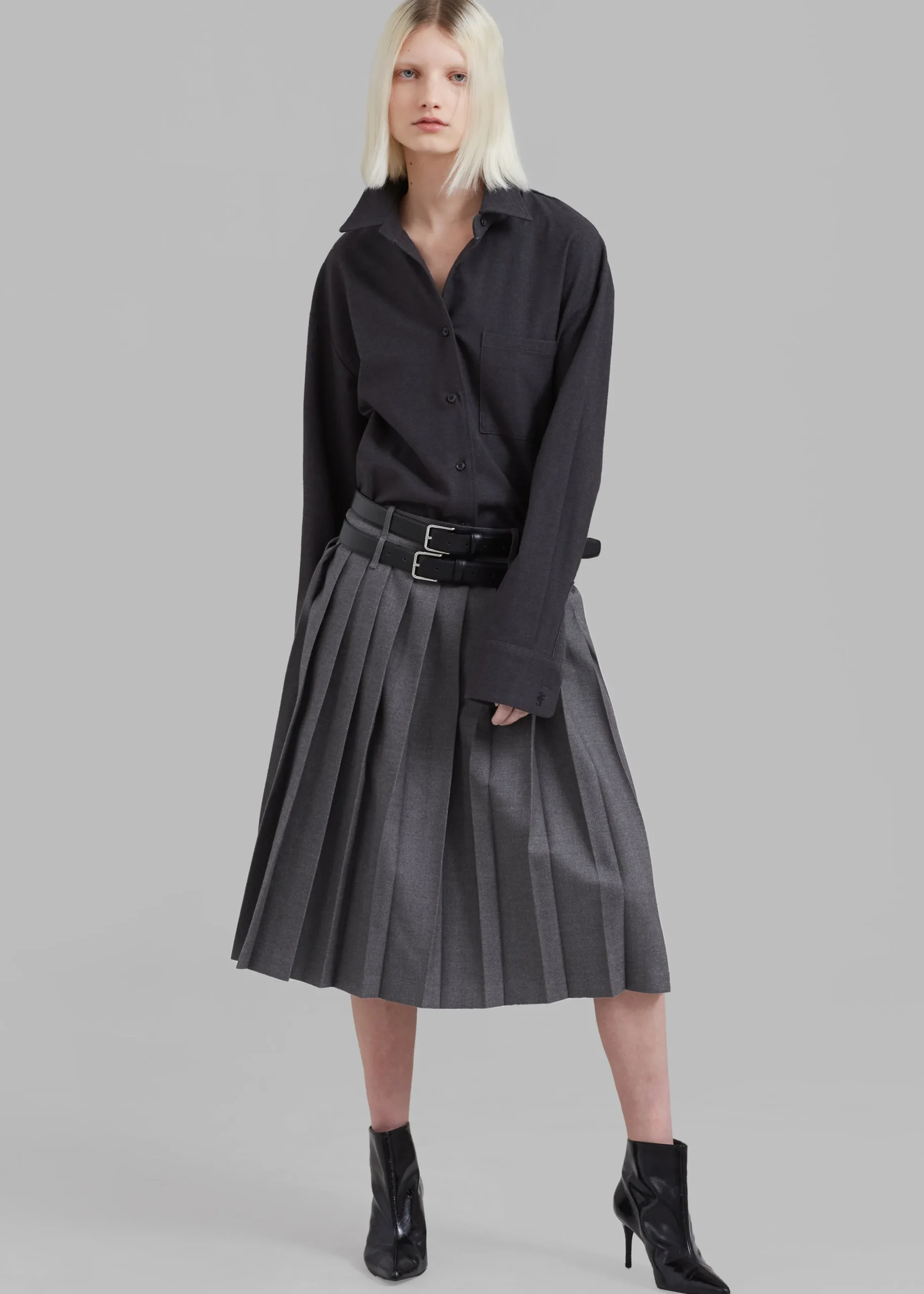 Wednesday Belted Pleated Skirt