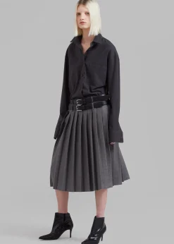 Wednesday Belted Pleated Skirt